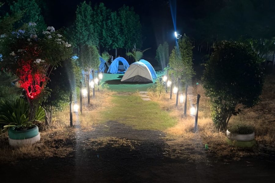 new year night camping in lost in village resort
